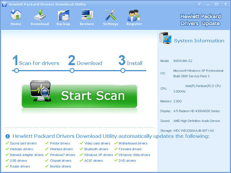 hewlett packard drivers downloads